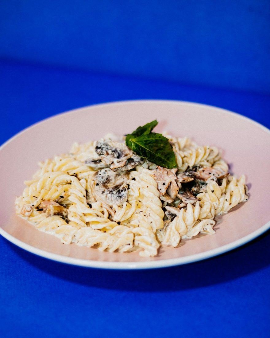 Pâtes complètes poulet et champignons